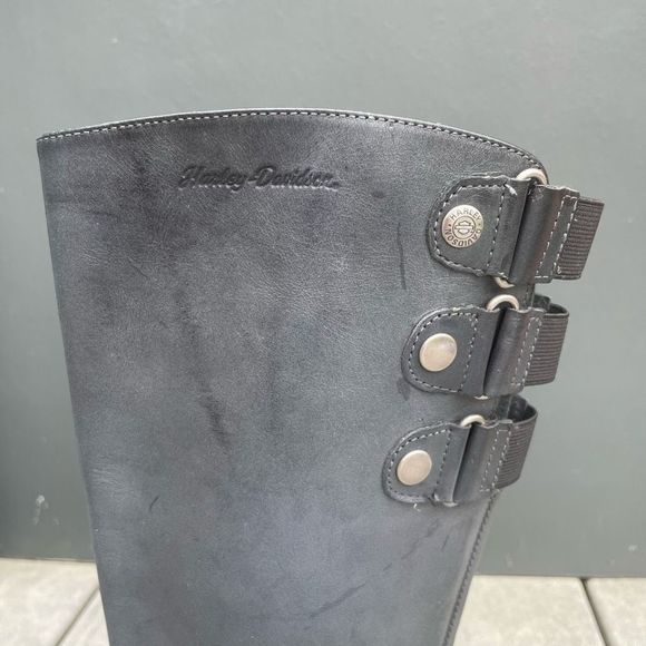 Harley Davidson Motorcycle Riding Boots Grey Tall Logo Women's US 7 - Picture 5 of 12